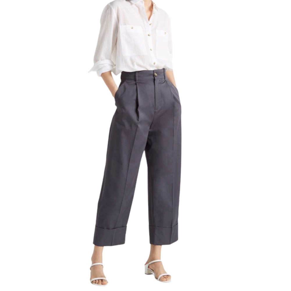 Club Monaco Charcoal Straight-Leg Cropped Pants